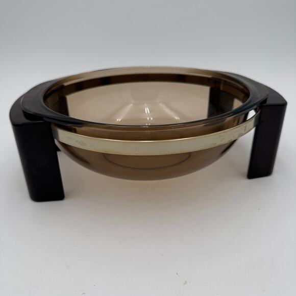 Vintage PYREX Fireside Amber Mixing Serving Bowl and Handled Cradle 024 2l - Picture 1 of 7